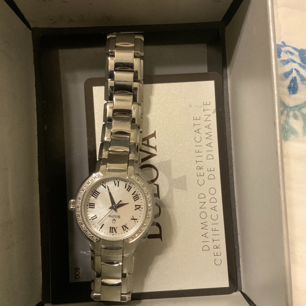 Bulova diamond certified women wrist watch